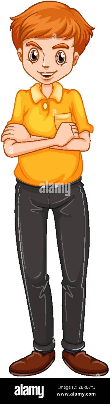 Happy man standing on white background illustration Stock Vector Image ...