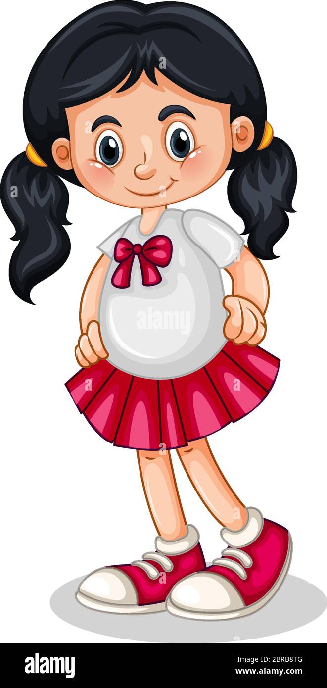 Cute girl cartoon character illustration Stock Vector Image & Art - Alamy