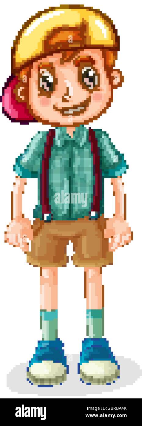 Cute boy smiling on white background illustration Stock Vector Image ...