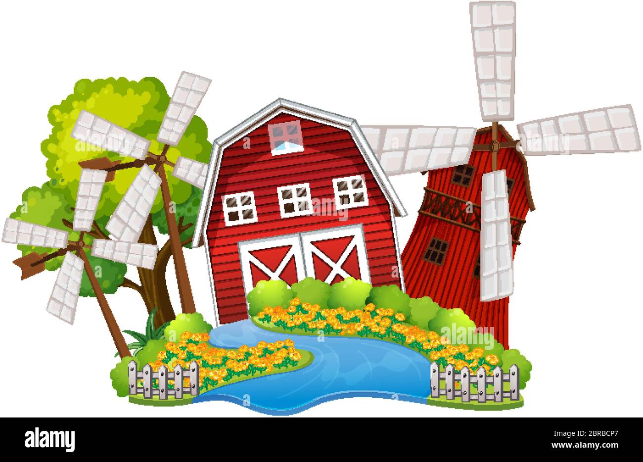 Farm house on white background illustration Stock Vector Image & Art ...