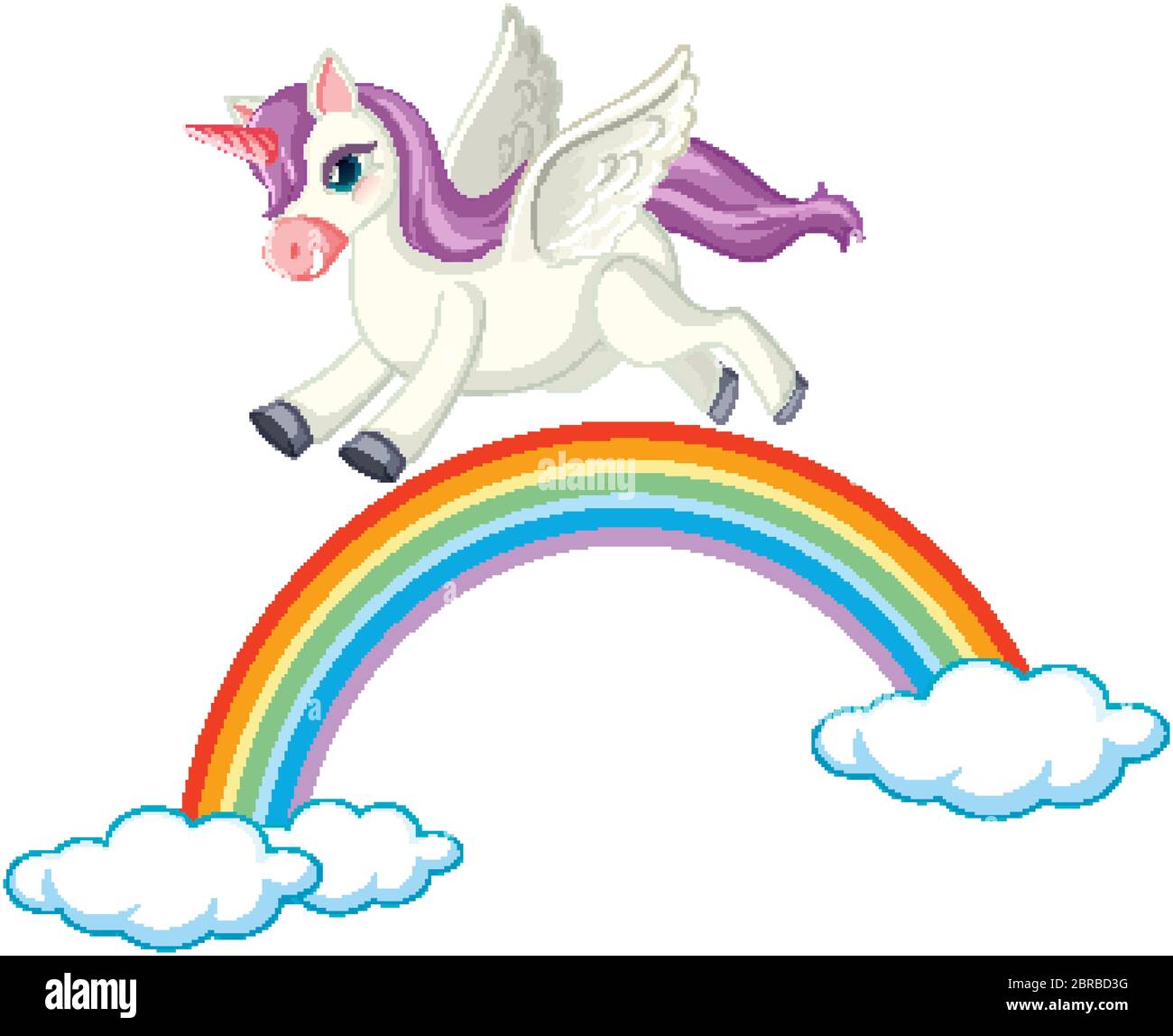 Cartoon Rainbow Unicorn Isolated on White Background Stock Vector -  Illustration of flying, design: 110662713
