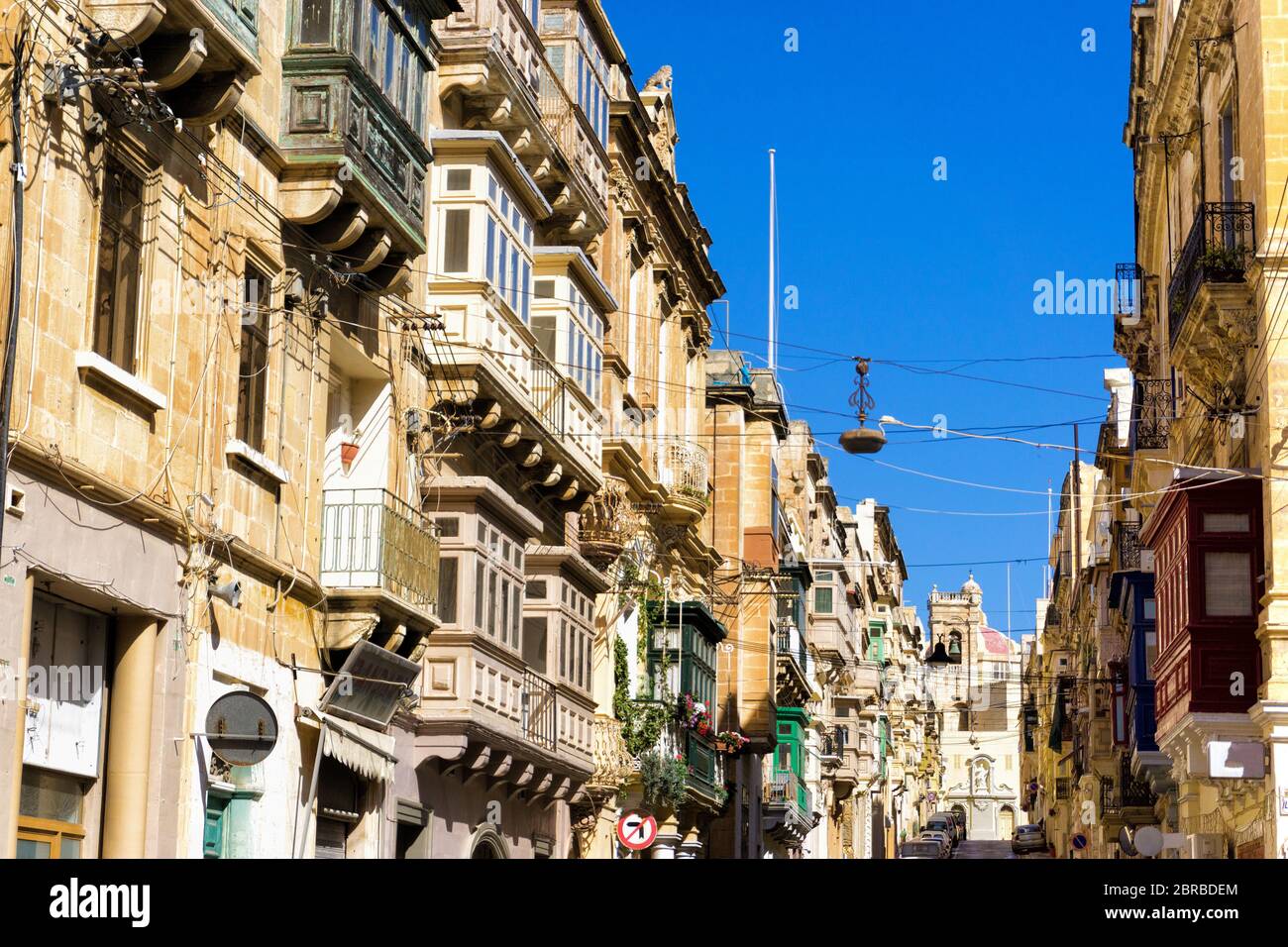 View of buildings in the center of Senglea in Malta Stock Photo