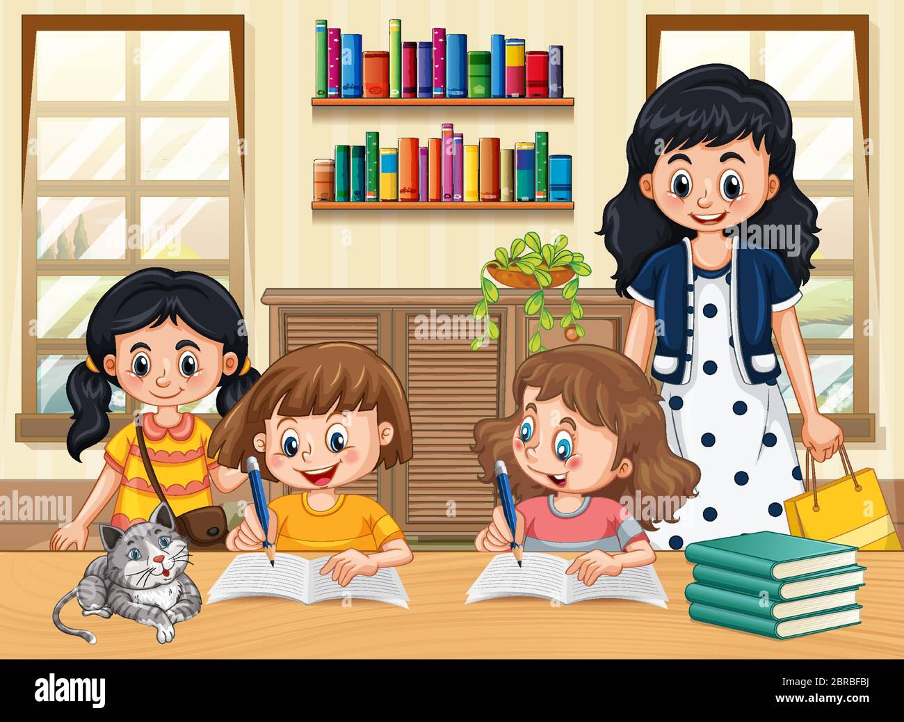 Children learning at home illustration Stock Vector Image & Art - Alamy Children learning at home illustration Stock Vector Image & Art - Alamy