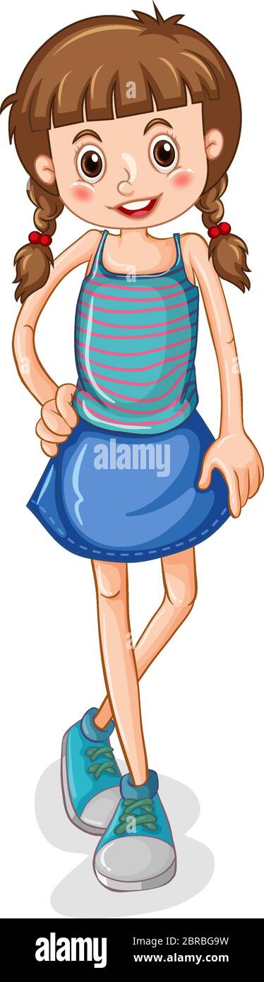 Cute girl cartoon character illustration Stock Vector Image & Art - Alamy