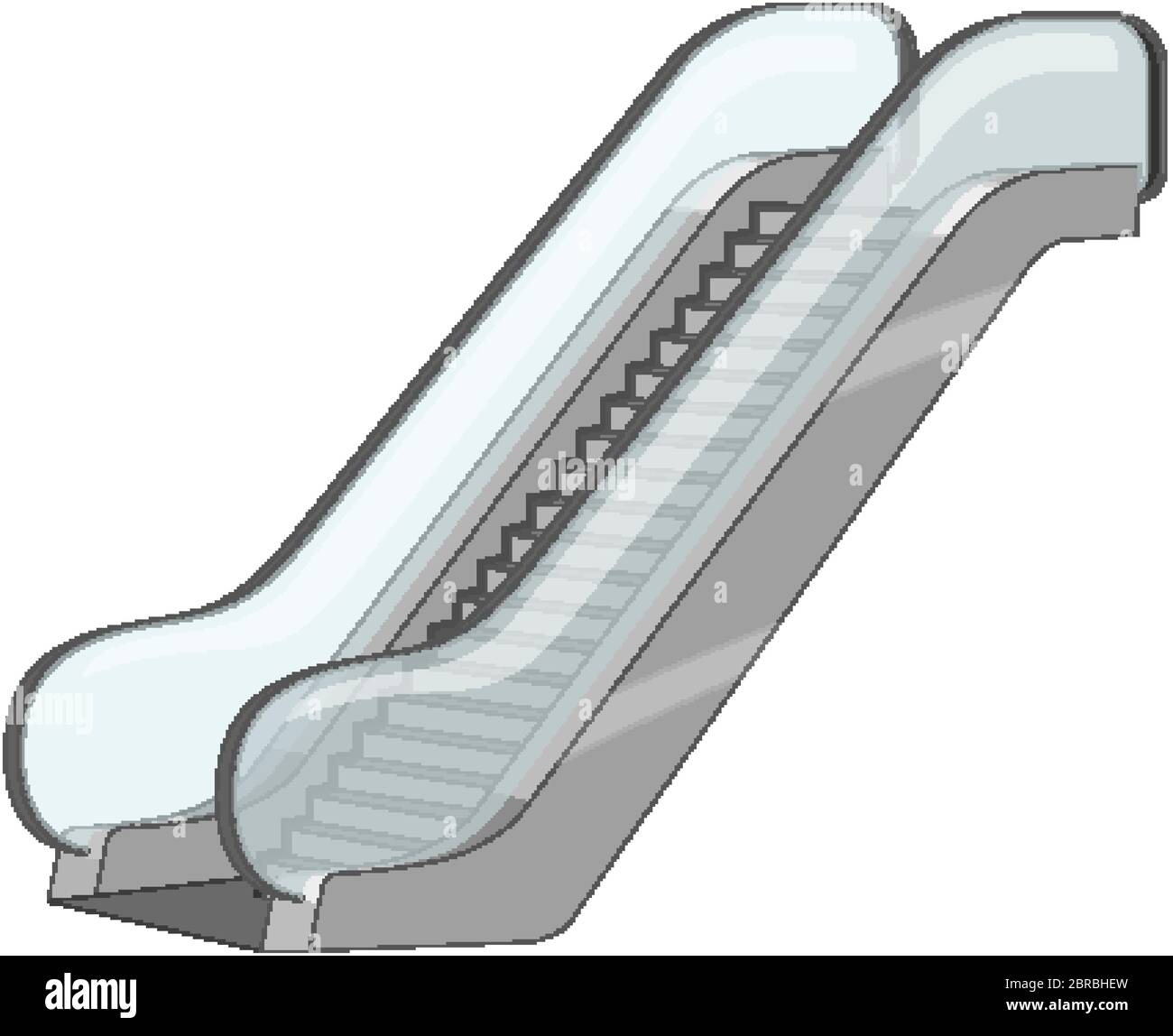 Escalators with glass bars on the side illustration Stock Vector