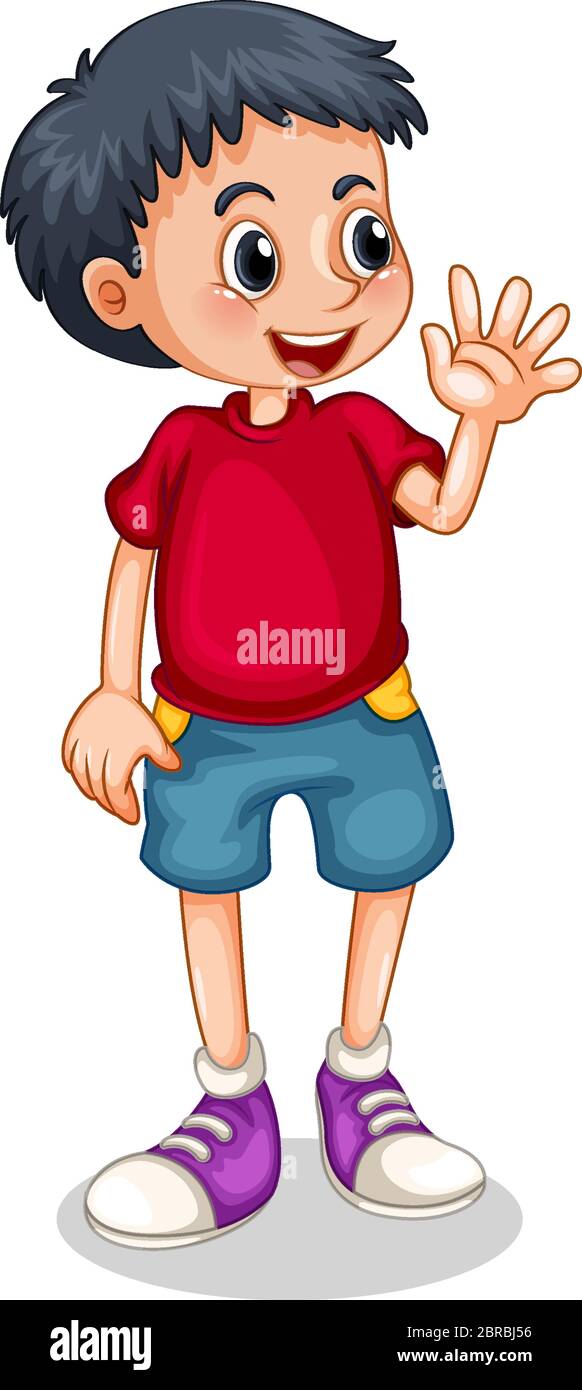 Happy boy cartoon character illustration Stock Vector Image & Art - Alamy