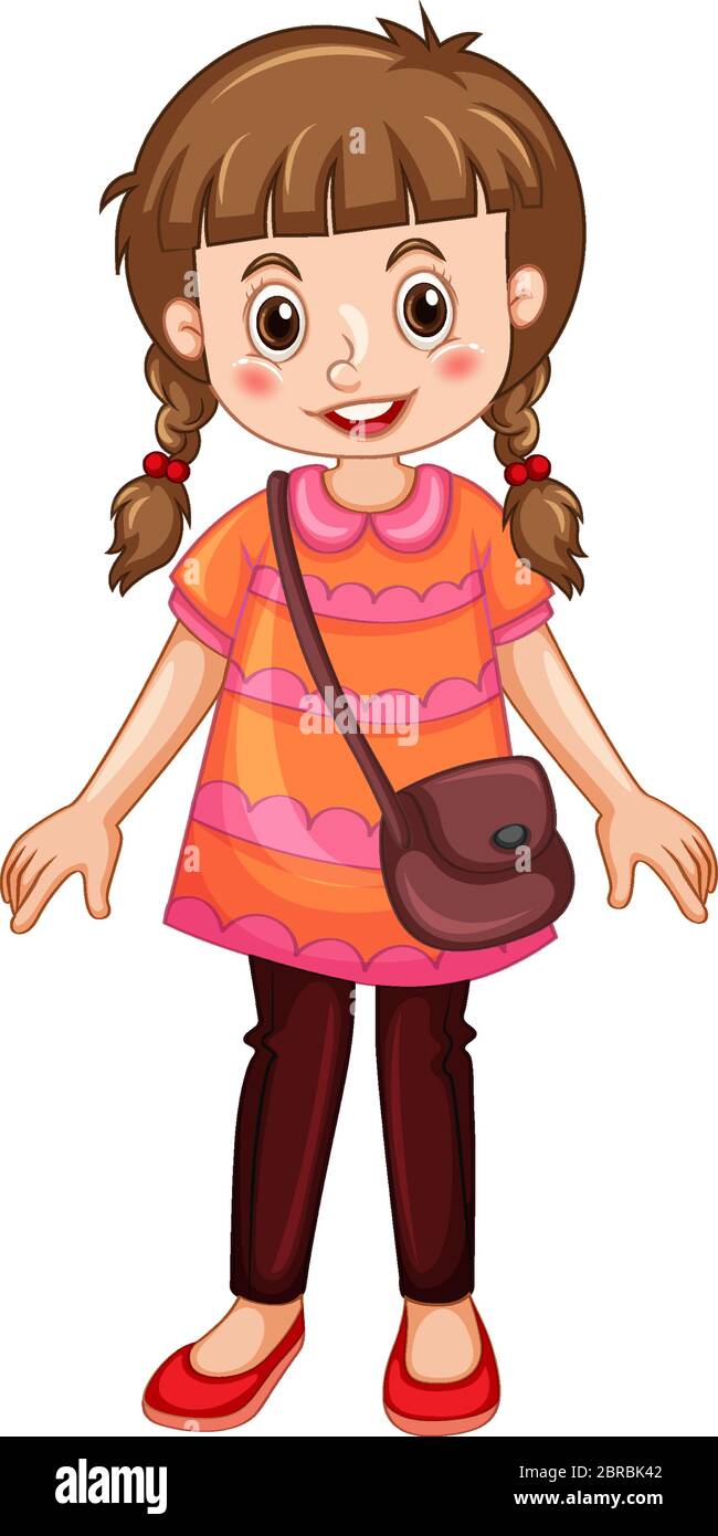 Cute girl cartoon character illustration Stock Vector Image & Art - Alamy