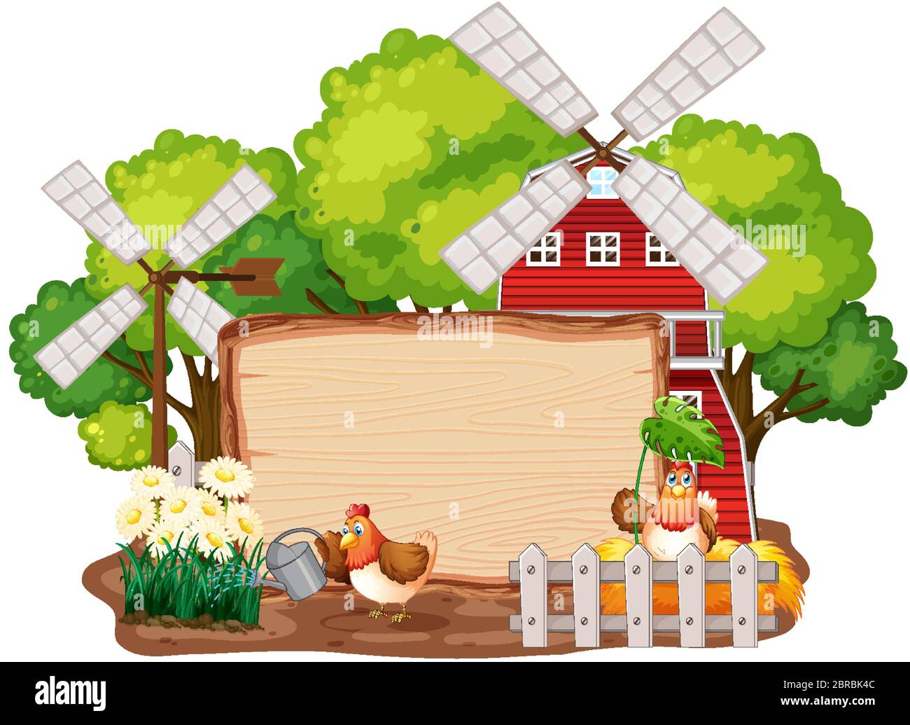 Sign template with animals in garden background illustration Stock ...