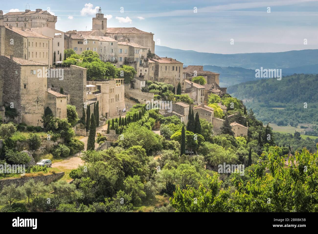 View of the mountain village of Gordes in the Luberon, Provence, France Stock Photo