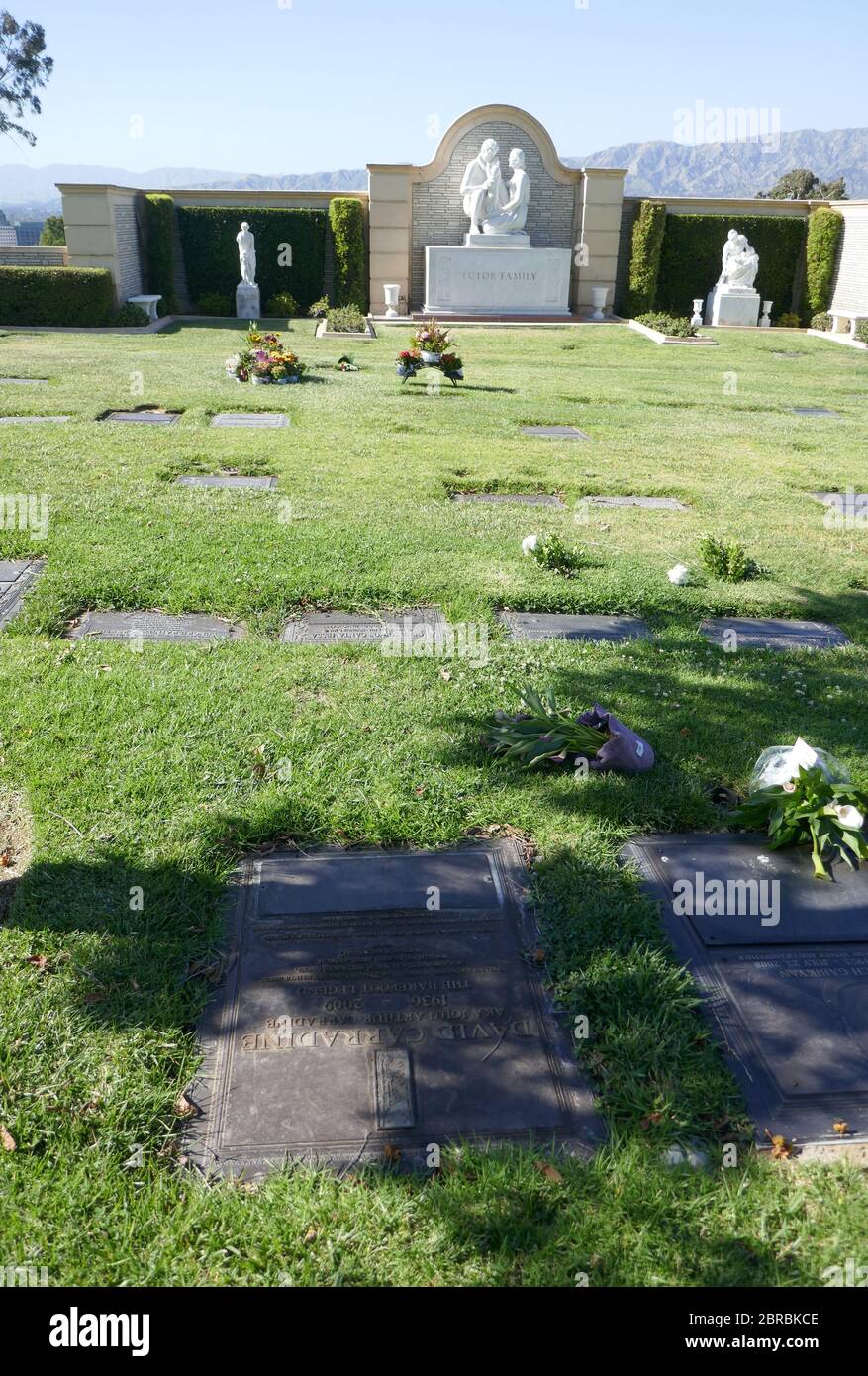 Los Angeles, California, USA 20th May 2020 A general view of atmosphere of David Carradine's grave at Forest Lawn Memorial Park on May 20, 2020 in Los Angeles, California, USA. Photo by Barry King/Alamy Stock Photo Stock Photo