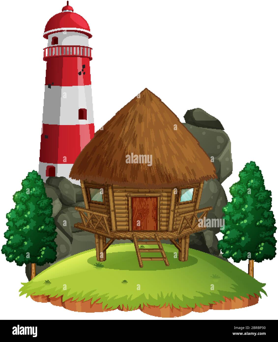 Isolated cottage on white background illustration Stock Vector Image ...
