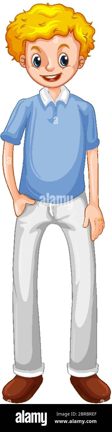 Happy man standing on white background illustration Stock Vector Image ...