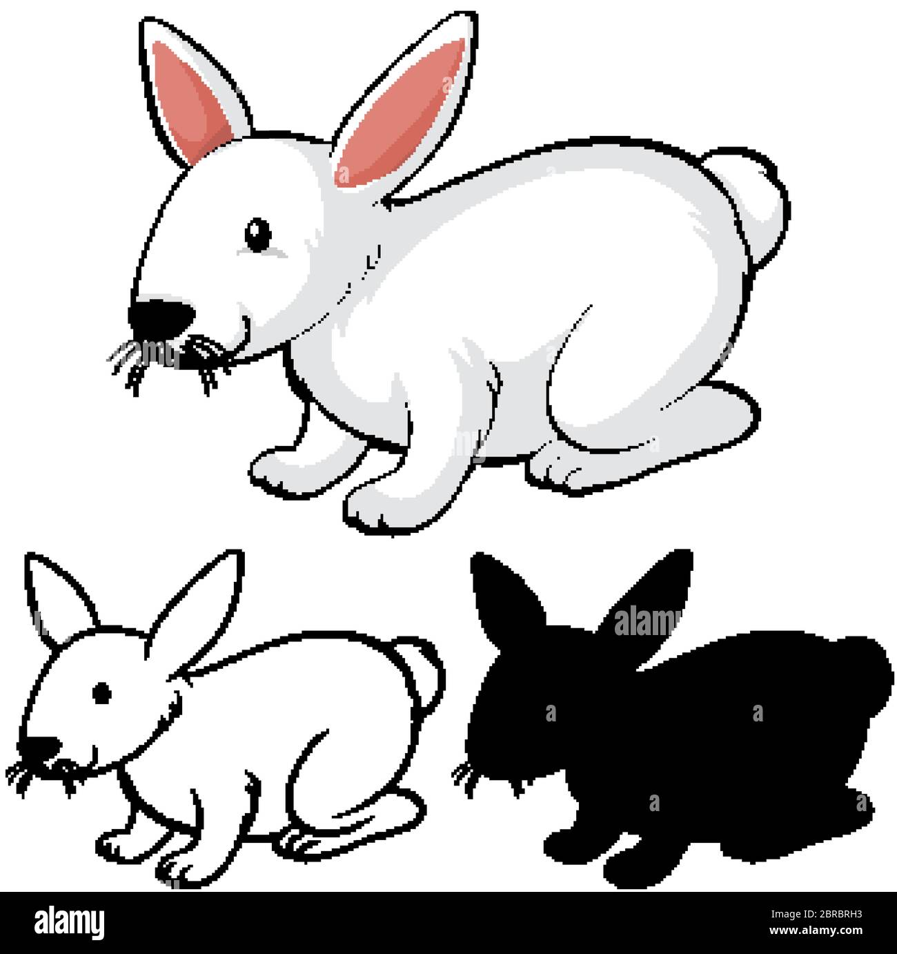 Set of rabbit cartoon illustration Stock Vector Image & Art - Alamy