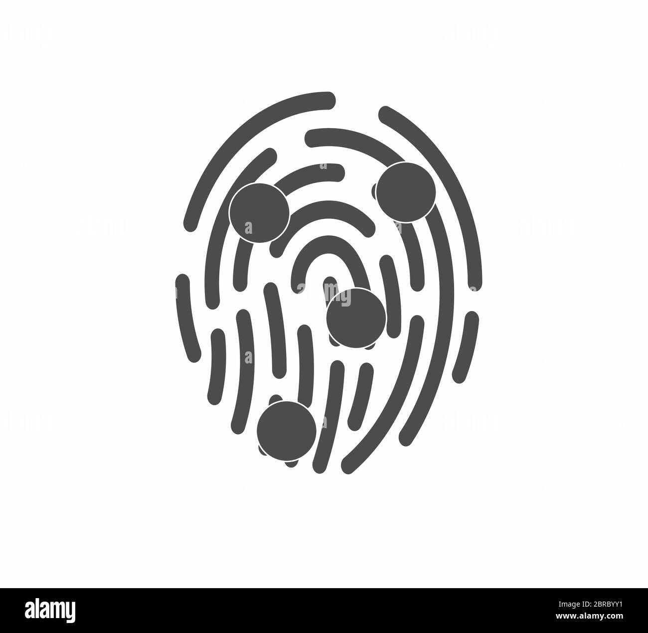 Fingerprint identification and recognition. Data security Stock Vector