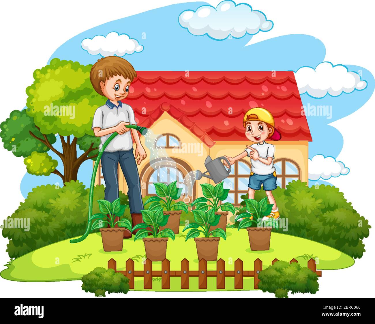Scene with family having a good time at home illustration Stock Vector