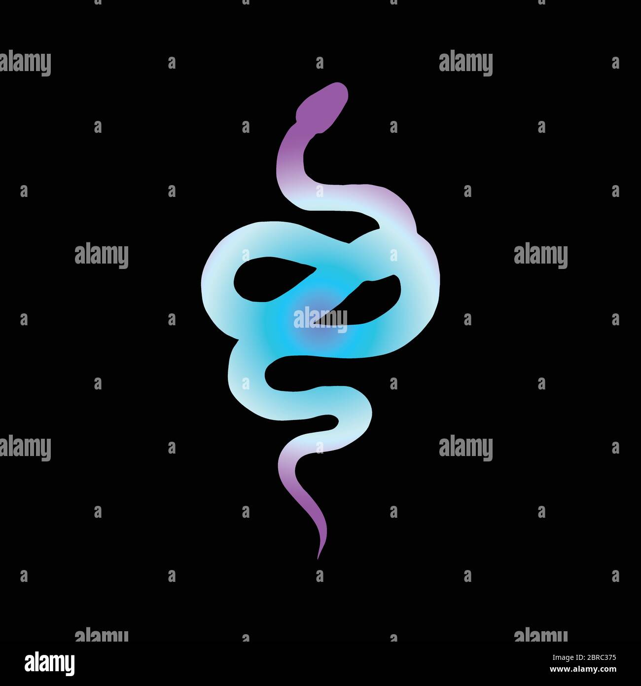 Neon snake silhouette vector illustration isolated Stock Vector