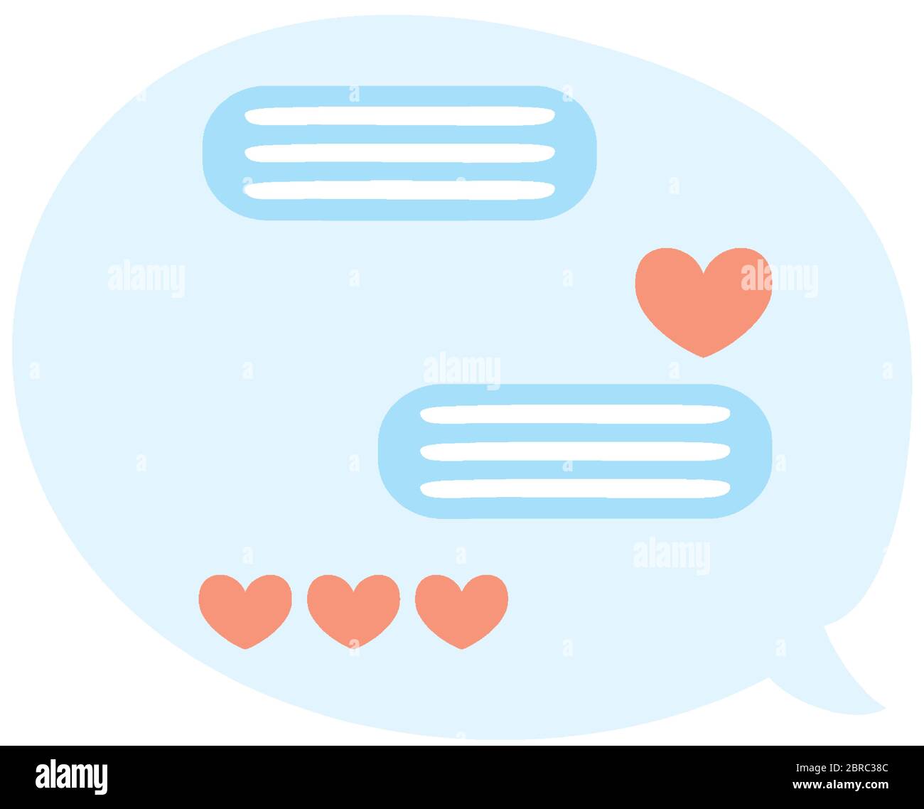 speech bubble with hearts social media Stock Vector Image & Art - Alamy