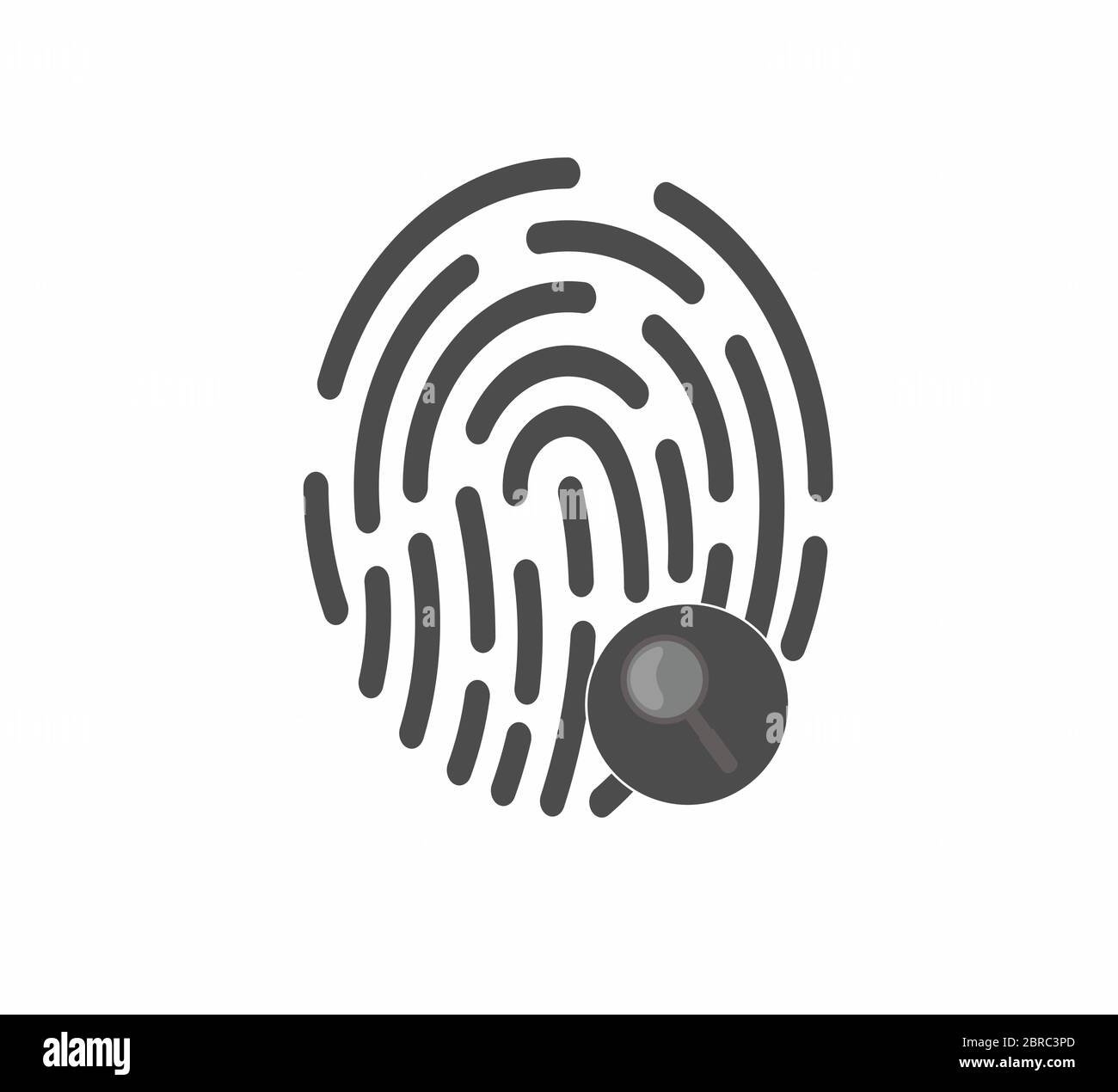 Fingerprint - identification and unlock, fingerprint search Stock Vector