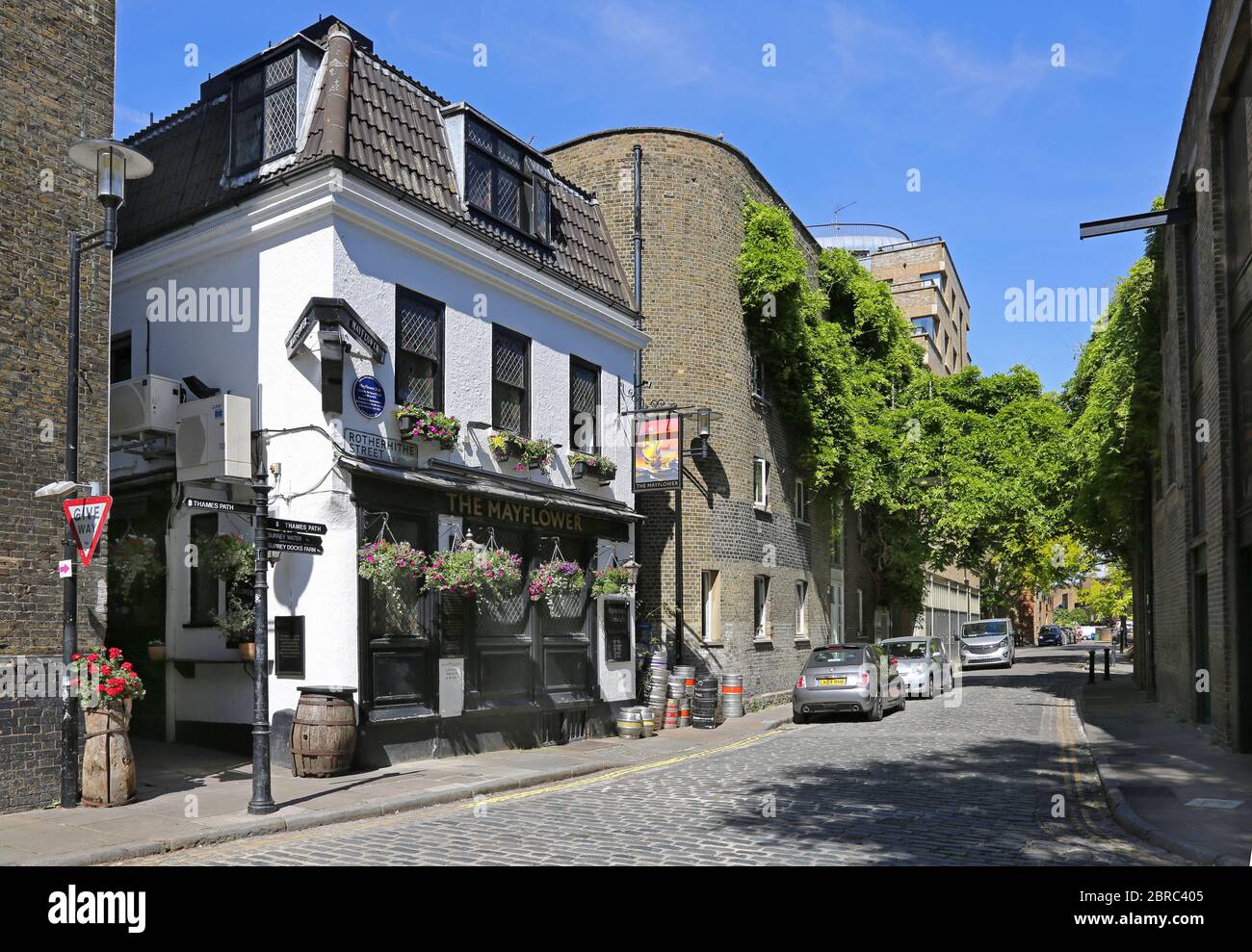 The Mayflower pub on Rotherhithe Street in south east London, UK. A traditional Public House on the River Thames - closed due to Covid Lockdown. Stock Photo
