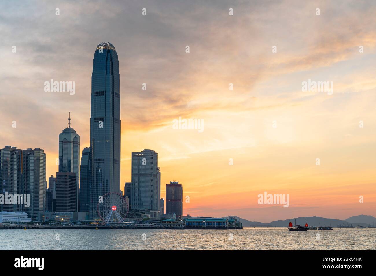 Skyline of Hong Kong Island at sunset, Hong Kong Stock Photo - Alamy
