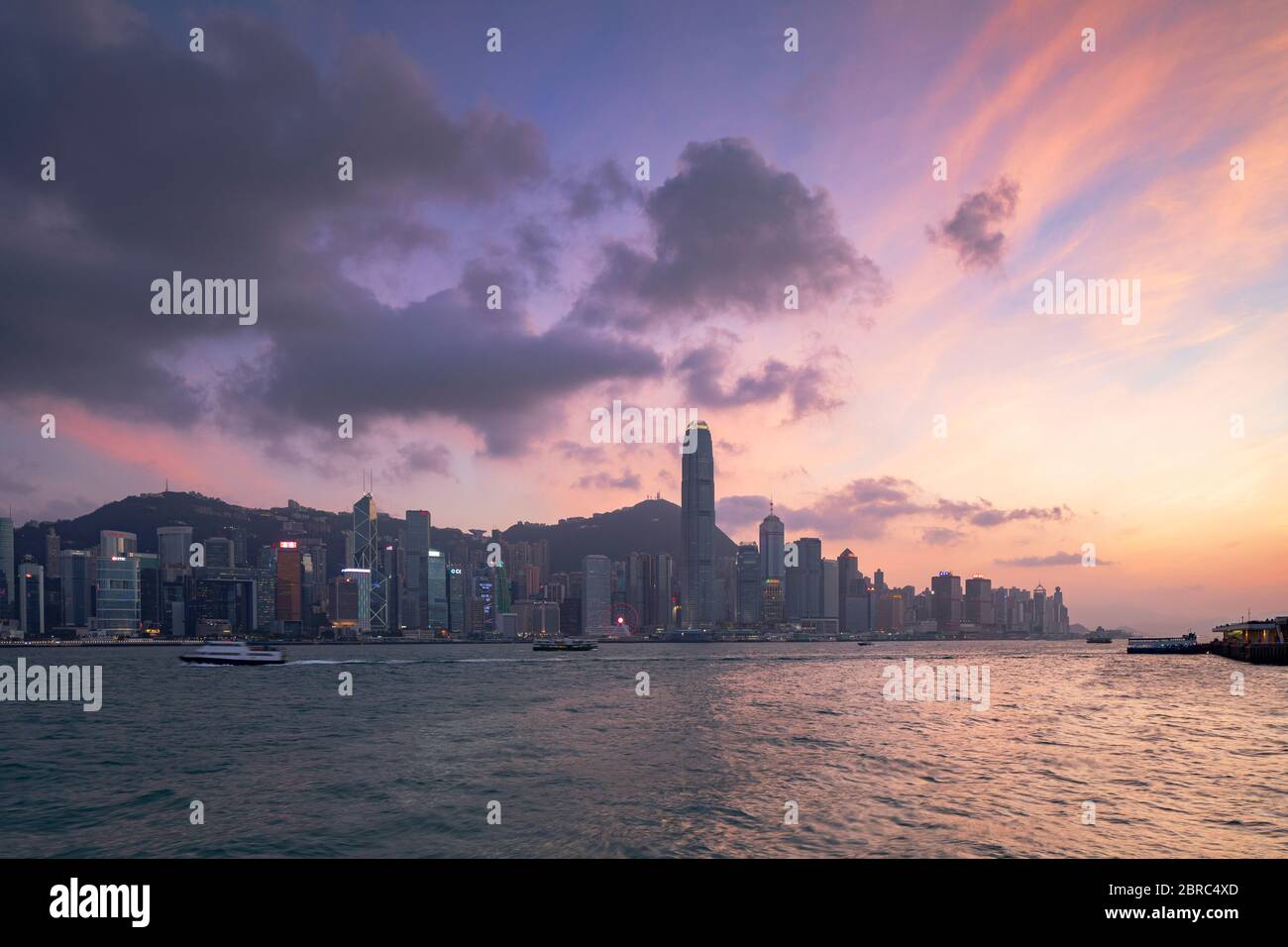 Hong Kong Island skyline at sunset, Hong Kong Stock Photo - Alamy