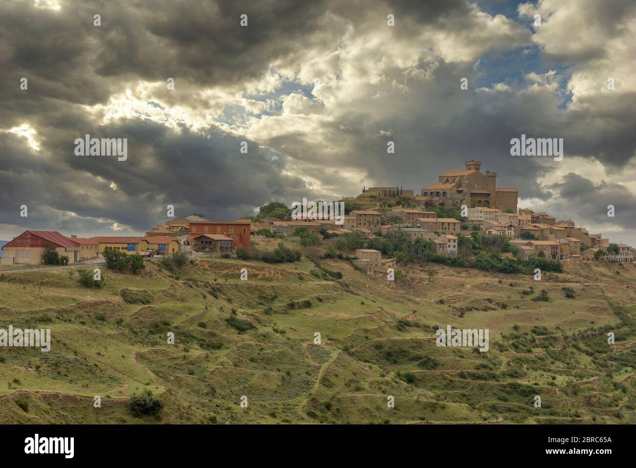 The town of Ujue in Navarra, Spain Stock Photo