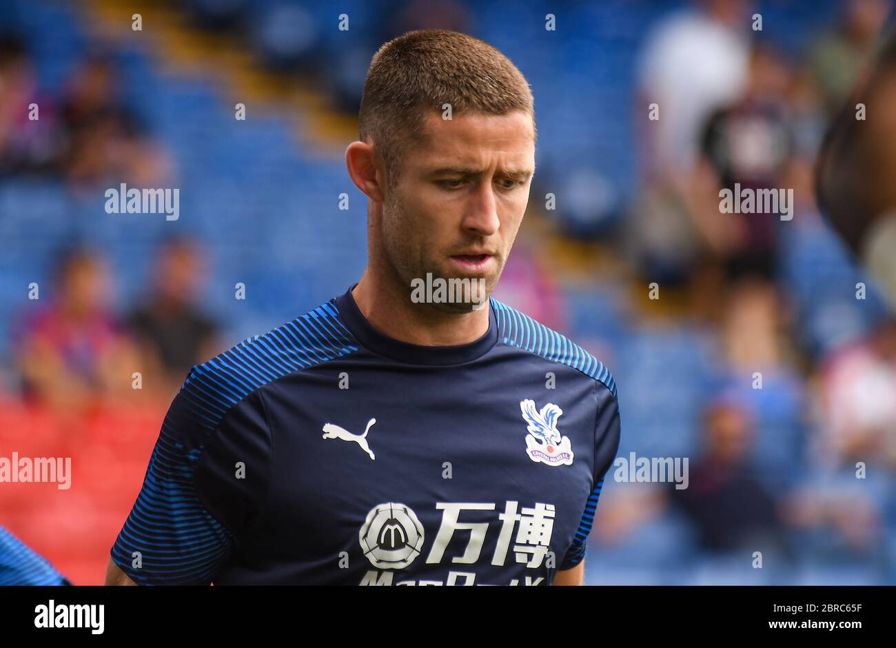 LONDON, ENGLAND - AUGUST 31, 2019: Gary Cahill of Palace pictured ahead of  the 2019/20 Premier League game between Crystal Palace FC and Aston Villa FC at Selhurst Park. Stock Photo