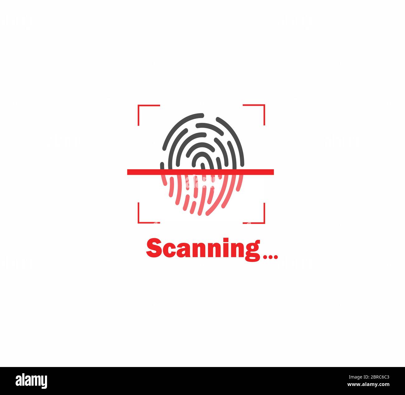 Fingerprint biometric data scanning Stock Vector