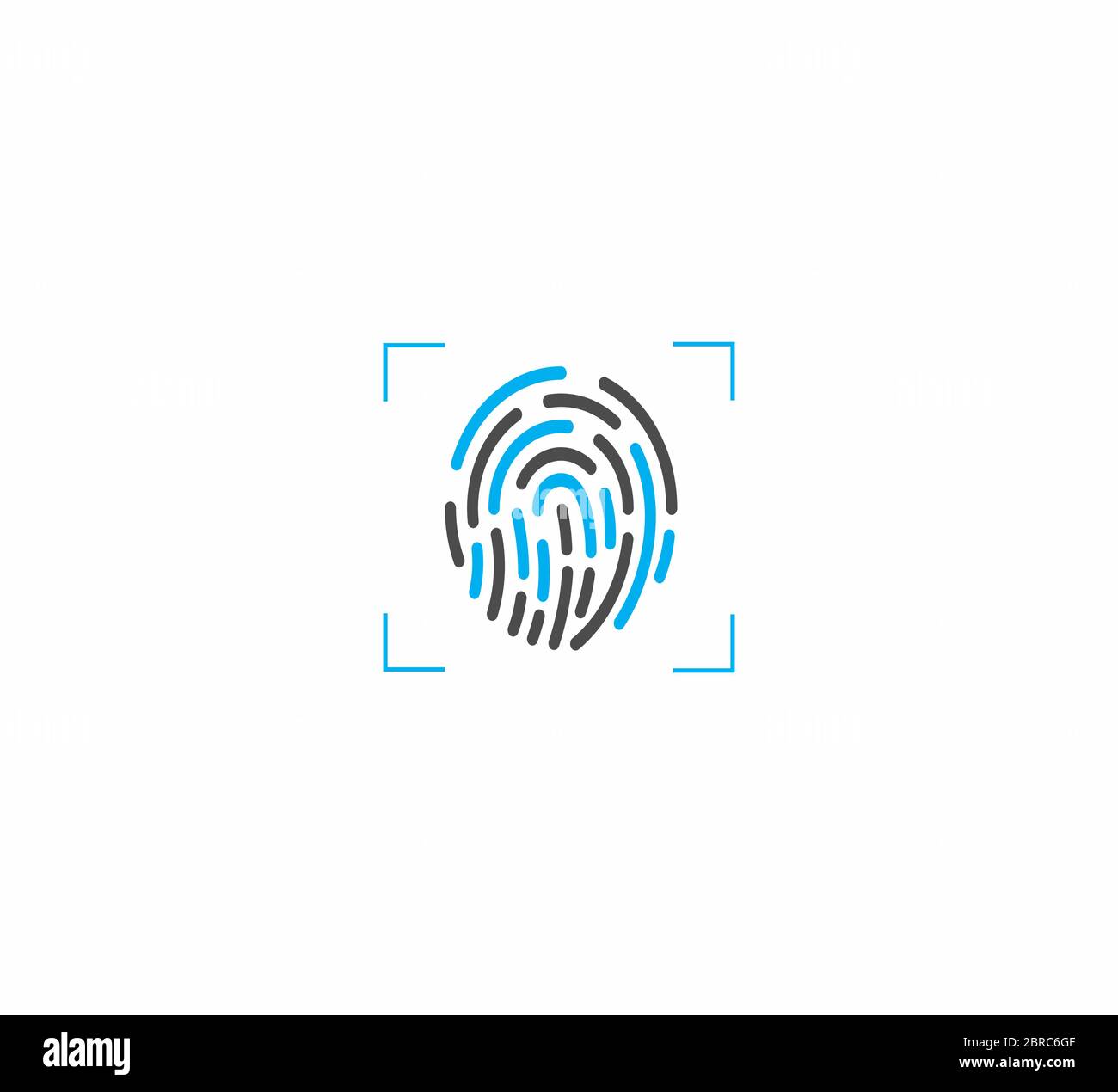 Fingerprint scanning, identification and security vector illustration isolated Stock Vector