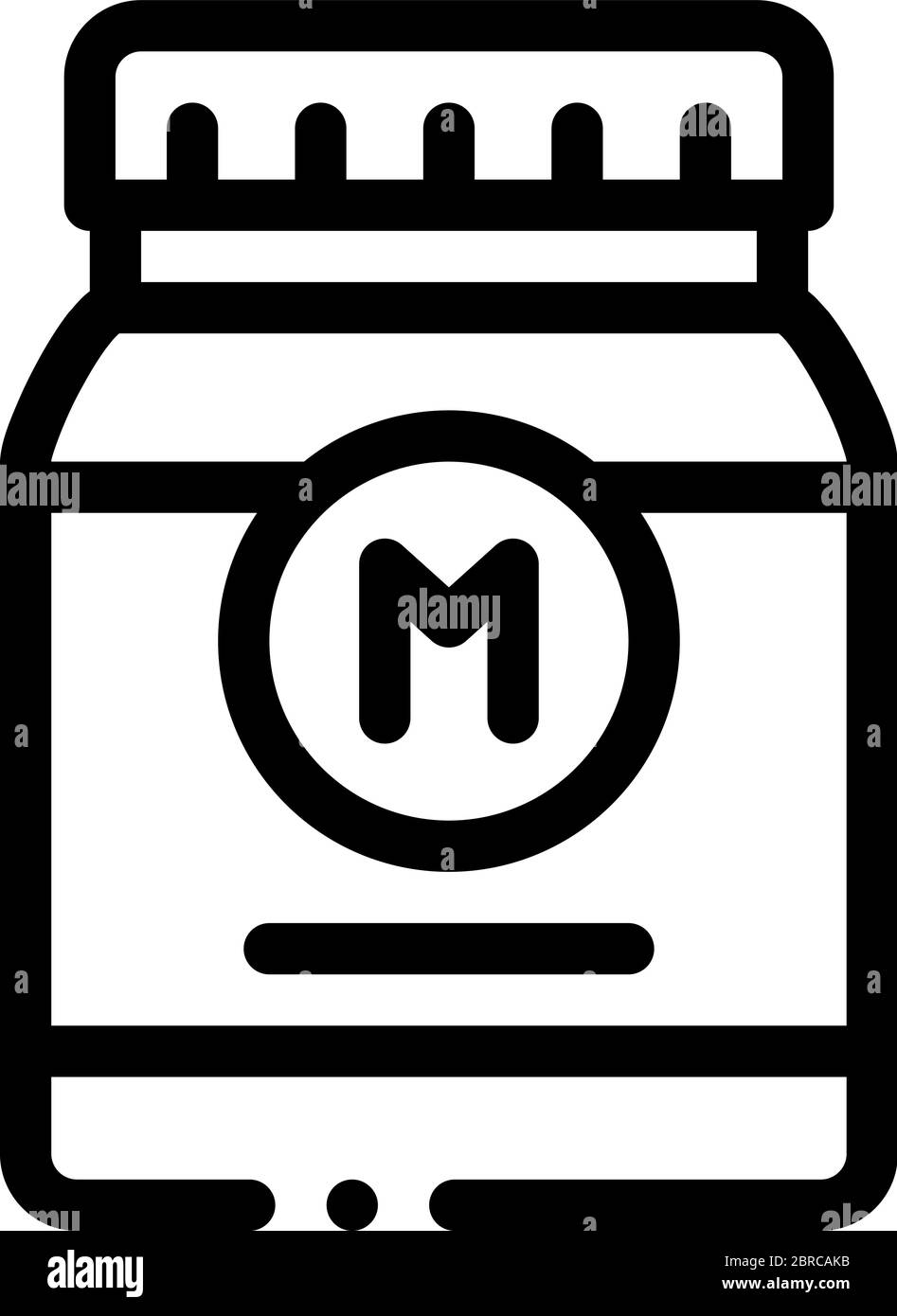 jar of mayonnaise sauce icon vector outline illustration Stock Vector