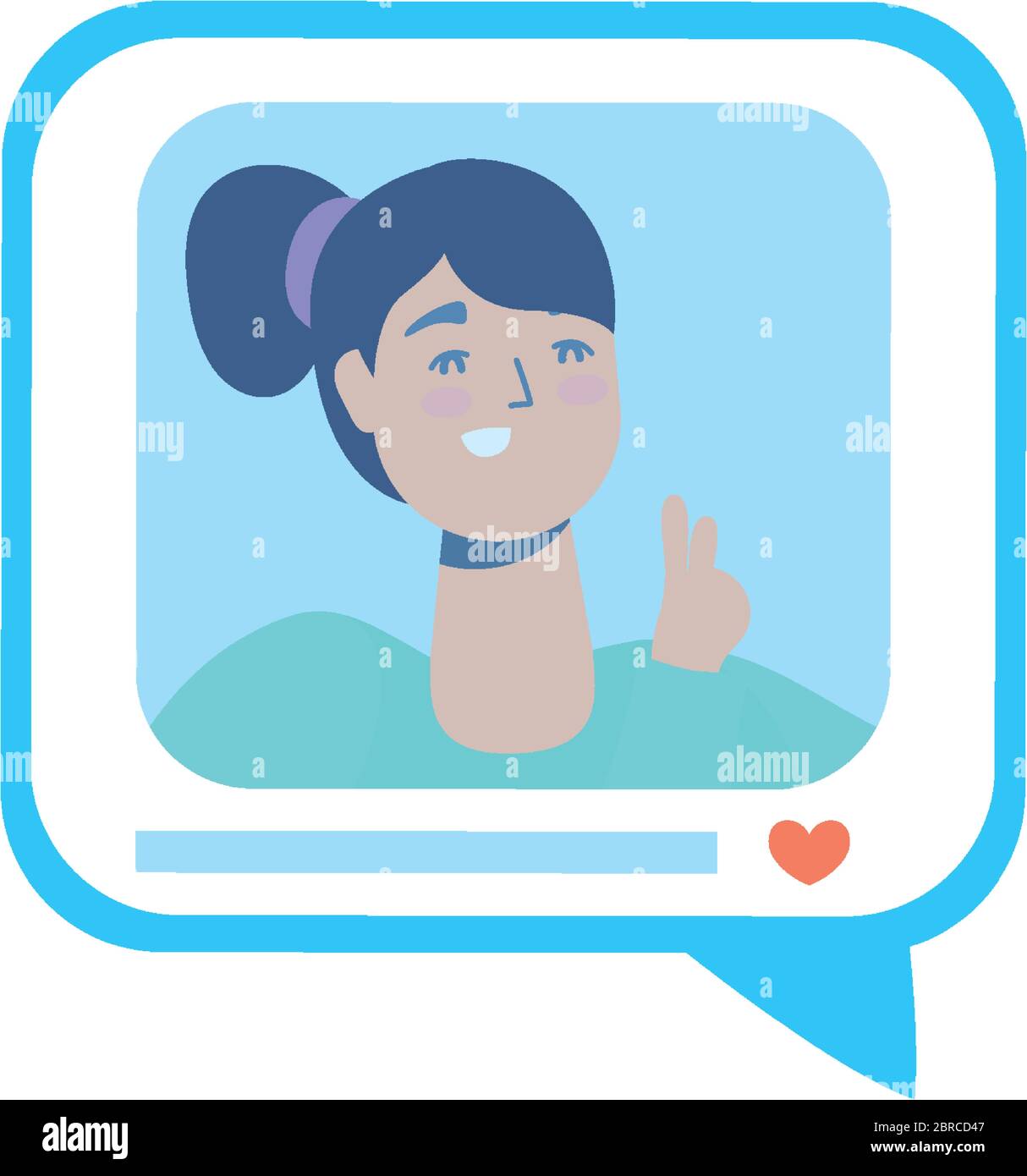 speech bubble with woman social media Stock Vector Image & Art - Alamy