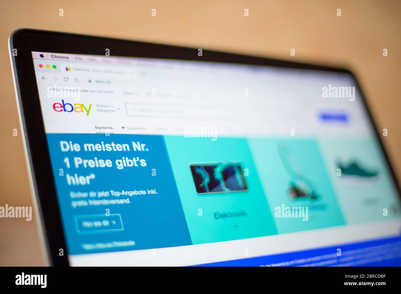eBay web site on computer screen. eBay  is an American multinational e-commerce corporation founded at 1995. Stock Photo