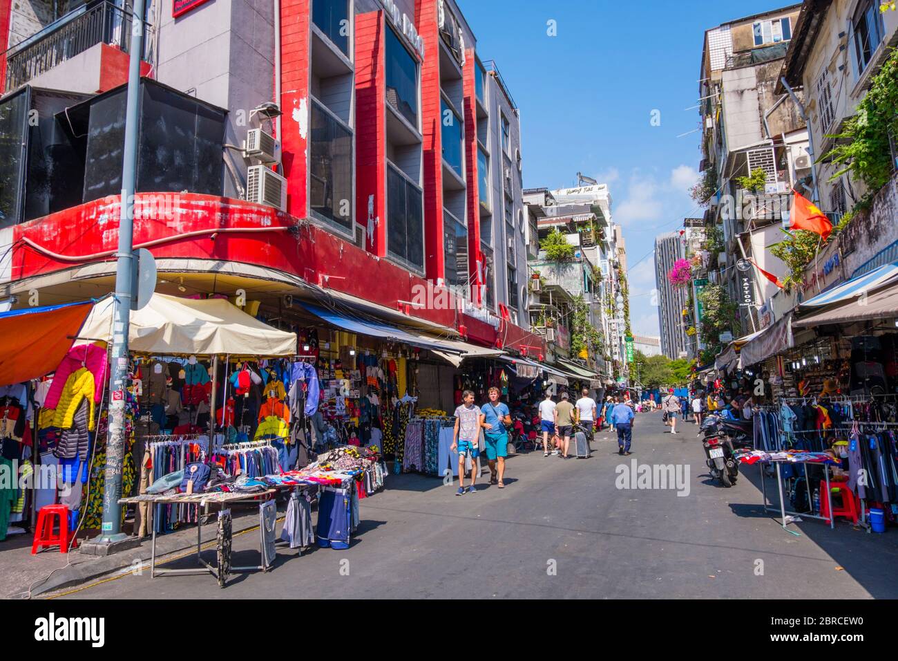 Luu Van Lang, shopping street, Ben Thanh, Dong Khoi, Ho Chi Minh City, Vietnam, Asia Stock Photo