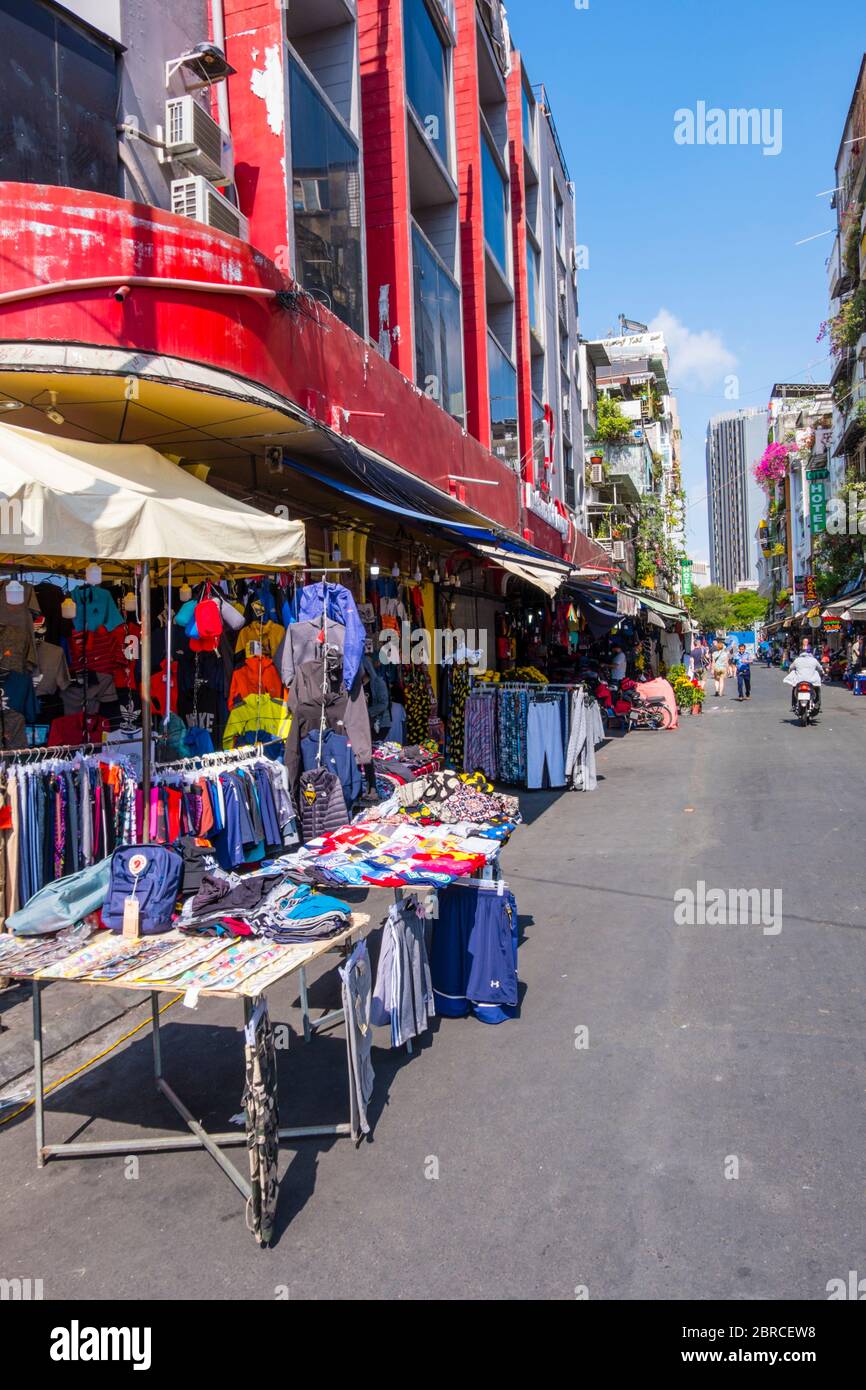 Luu Van Lang, shopping street, Ben Thanh, Dong Khoi, Ho Chi Minh City, Vietnam, Asia Stock Photo