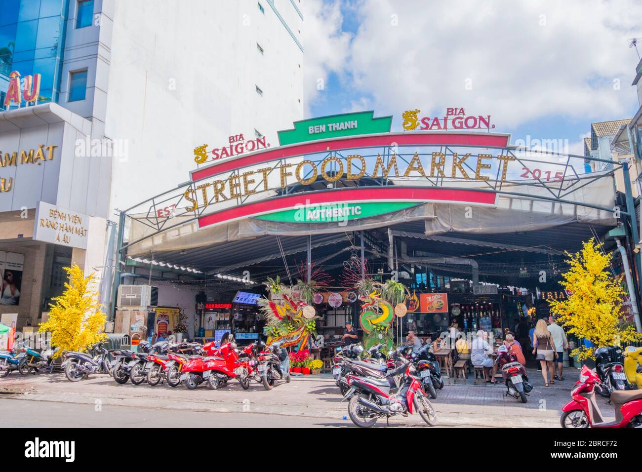 Ben Thanh street food market, Ho Chi Minh City, Vietnam, Asia Stock