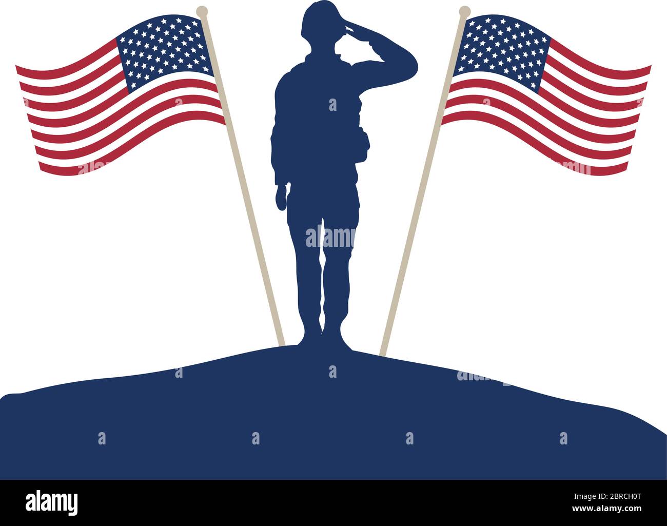 soldier saluting silhouette with usa flags Stock Vector Image & Art - Alamy