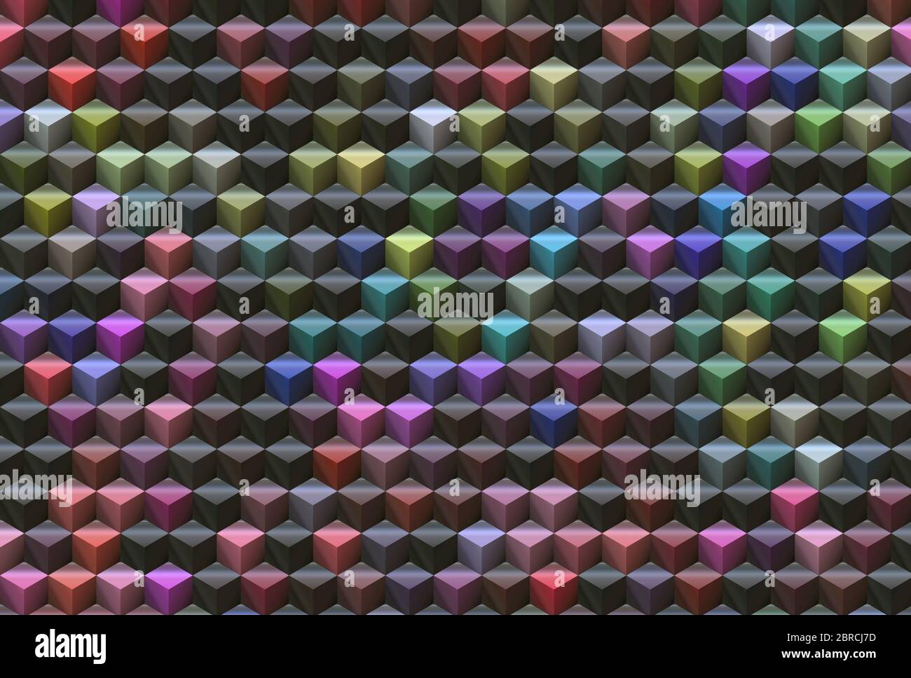 colored 3d illusion cubes template Stock Photo - Alamy