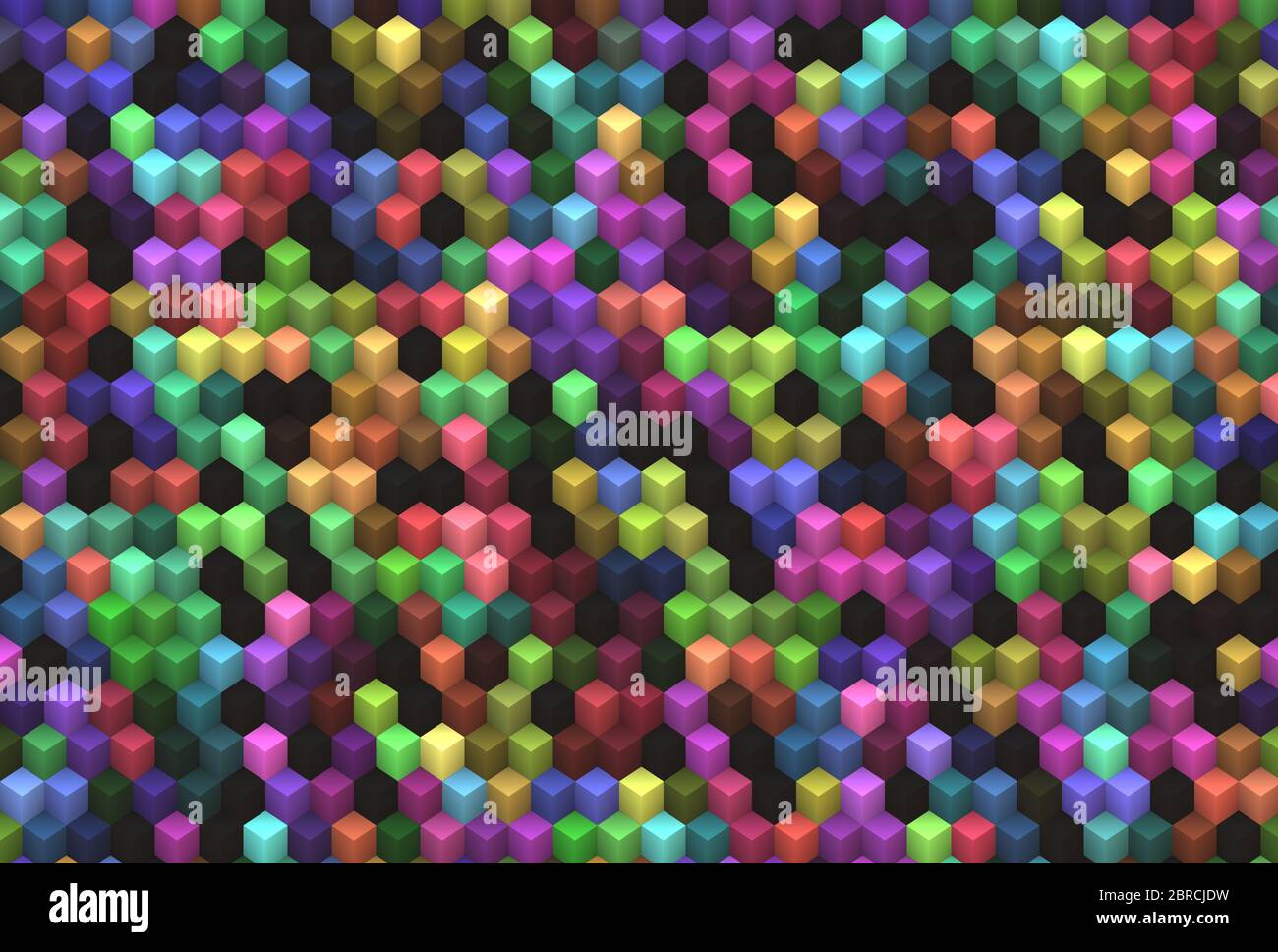 colored 3d illusion cubes template Stock Photo - Alamy