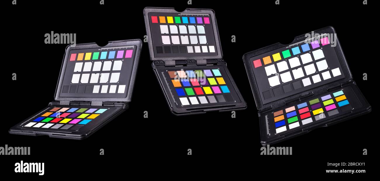 Set of color palette or colorchecker calibration passport for post production Stock Photo