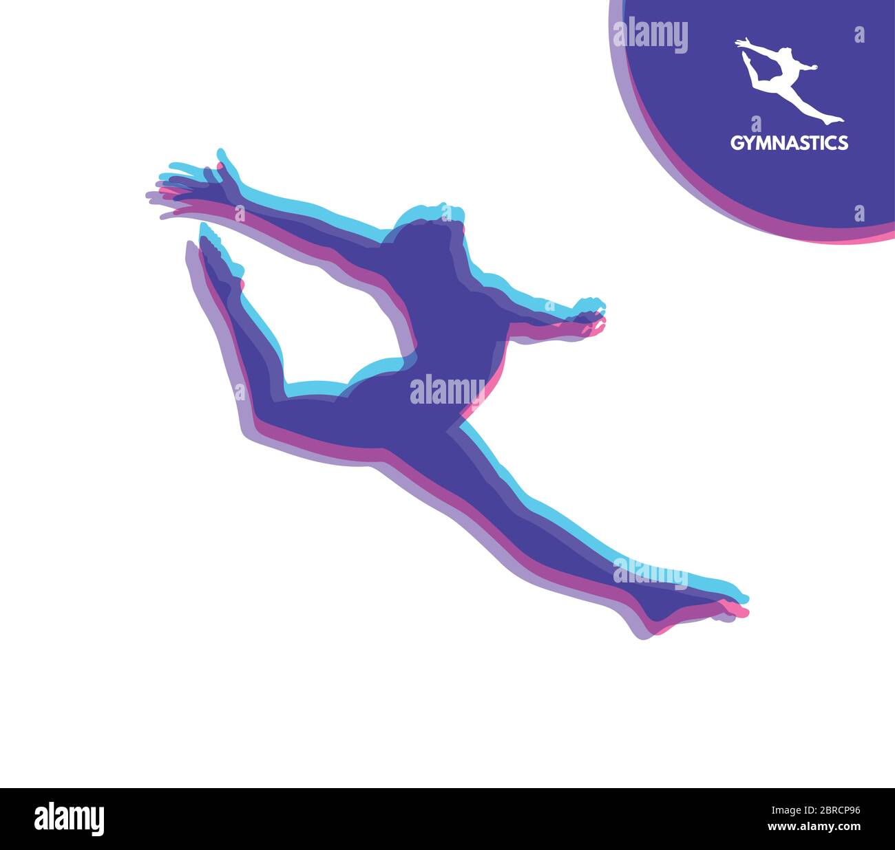Gymnast. Silhouette of a Dancer. Gymnastics Activities for Icon Health and Fitness Community. Sport Symbol. Vector Illustration. Stock Vector
