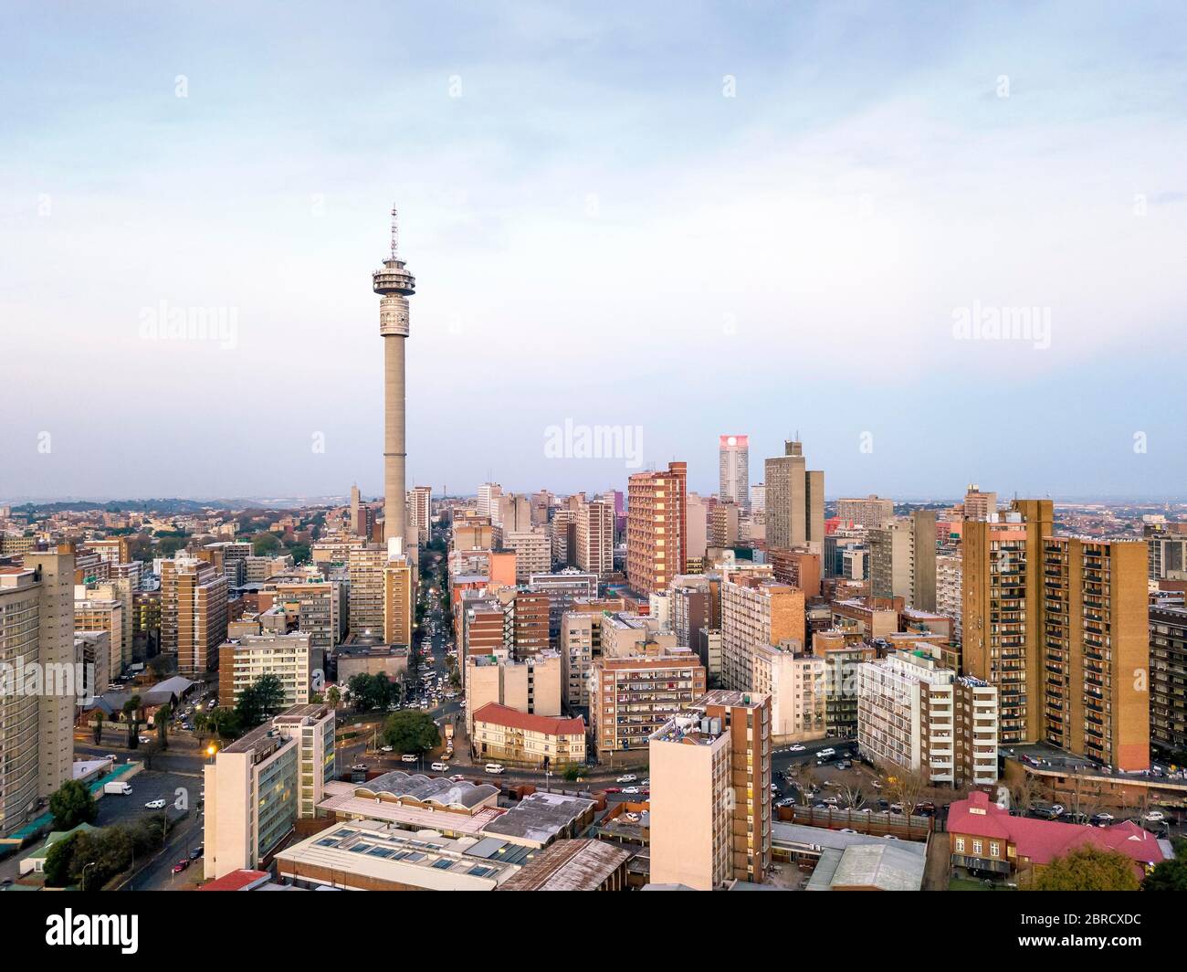 Aerial view, skyscrapers, downtown, Johannesburg, South Africa Stock
