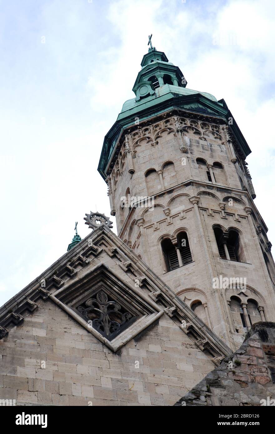 Tower of the Cathedral in Naumburg Germany Unesco cultural heritage Stock Photo