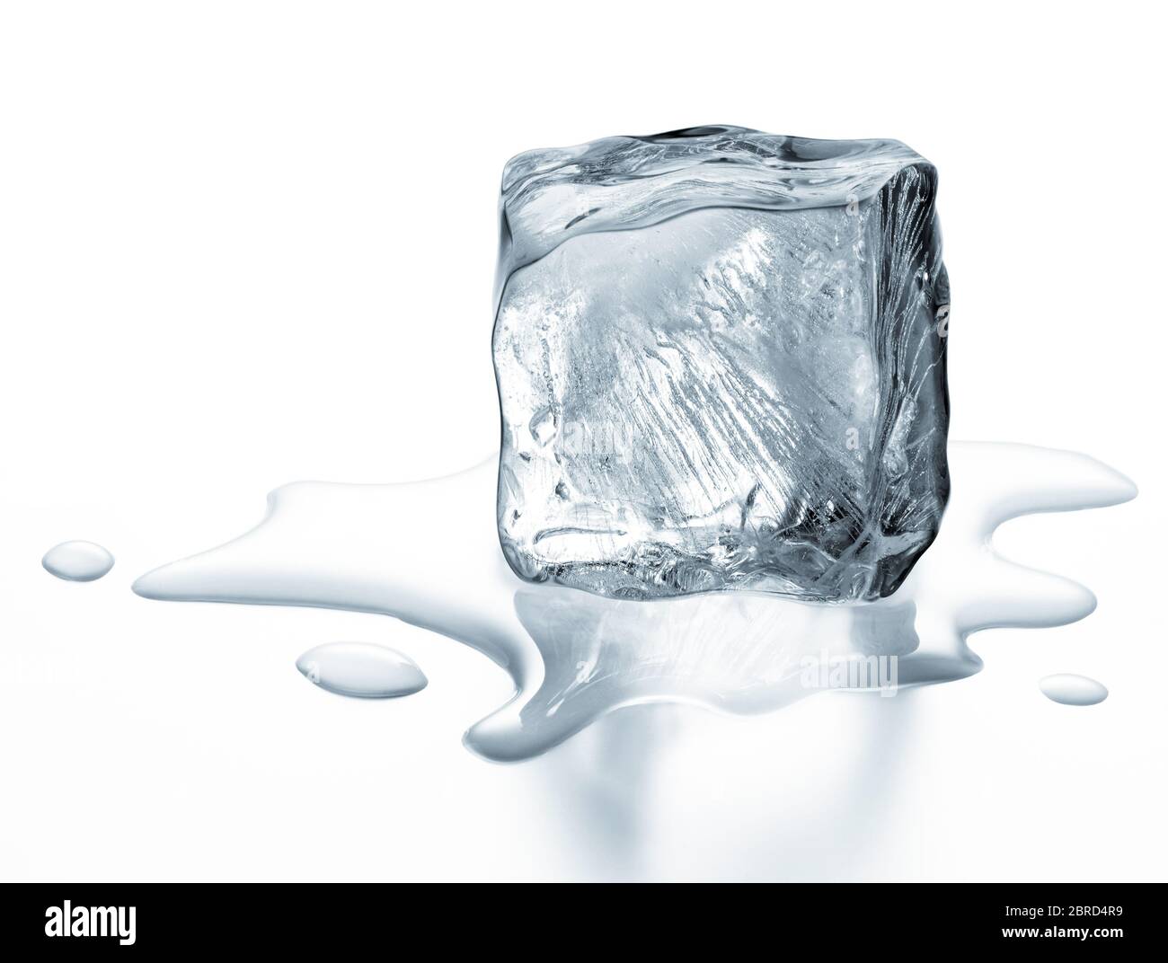 melting ice cube isolated on white background Stock Photo