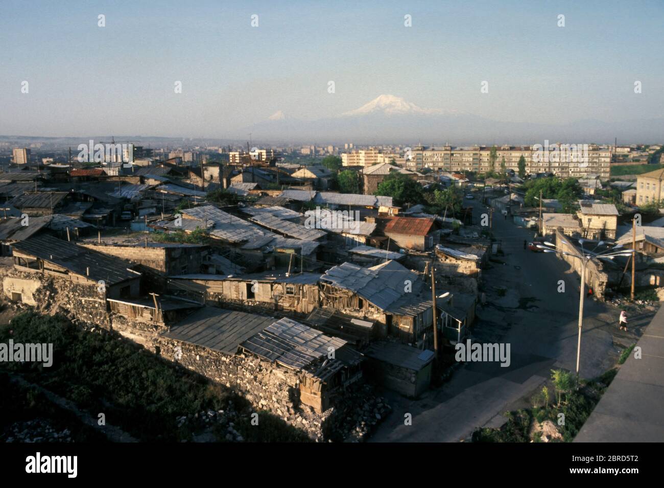 Housing and apartment blocks in Yerevan, capital city of Armenia with