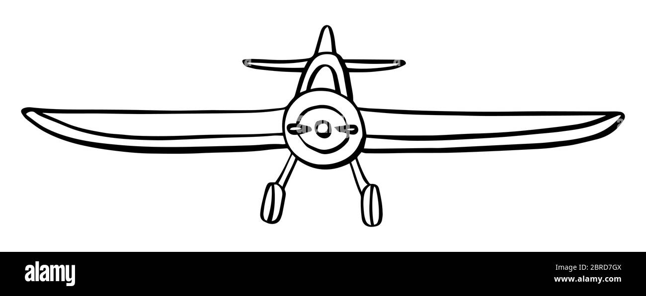 Sign airplane in hand drawn doodle style isolated on white background ...