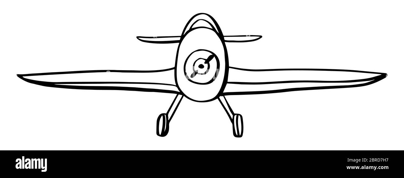 Sign airplane in hand drawn doodle style isolated on white background ...