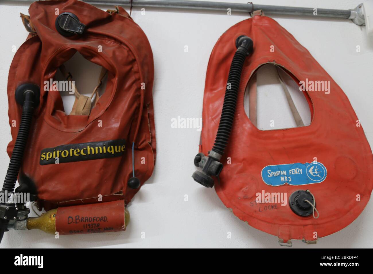 old vintage diving scuba buoyancy vest Spirotechnique and Fenzy Stock Photo  - Alamy