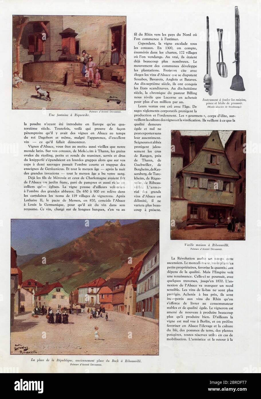 Paysages d'Alsace. 1936. Riquewihr. Ribeauvillé Stock Photo