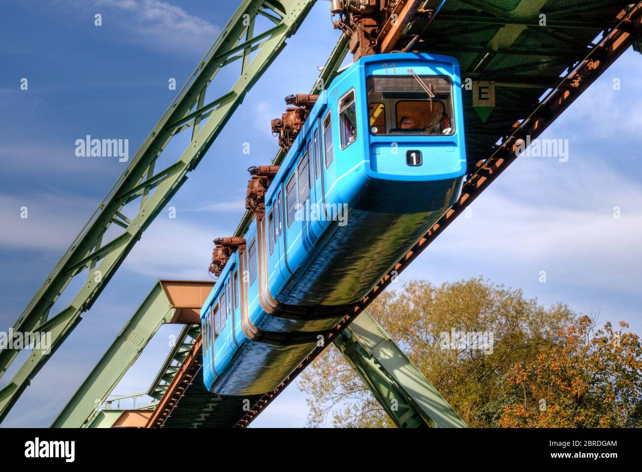 A train of the Wuppertal suspension railway Stock Photo