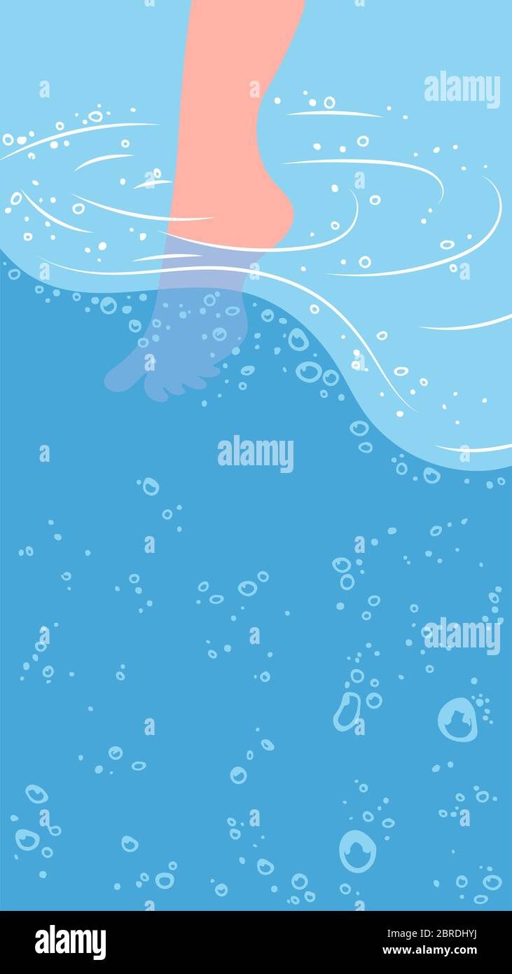 Woman dipping toe in pool Stock Vector Images Alamy